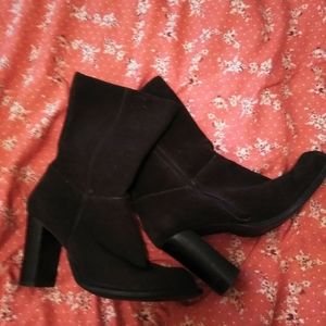 Mid calf suede boots size 9